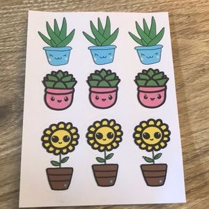Kawaii plants stickers